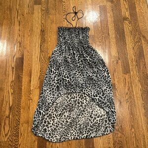 Les Tout Petits Girl’s Black & Grey Cheetah Print Dress Size 7